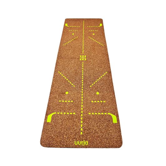 Neon Green Alignment Uurja Cork Yoga Mat for All Practitioners