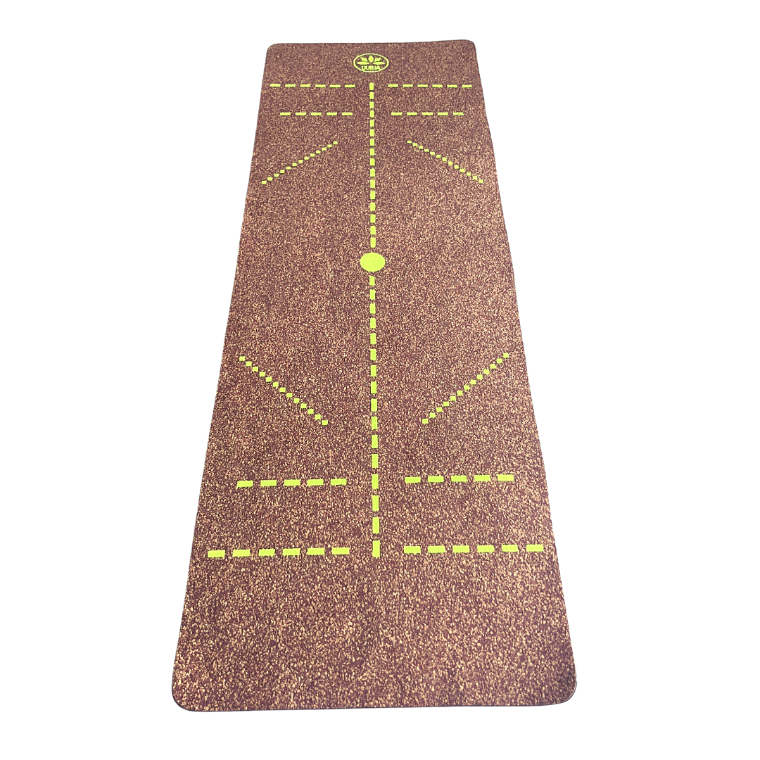 Classic Best Grip Uurja Cork Yoga Mat with Alignment Lines