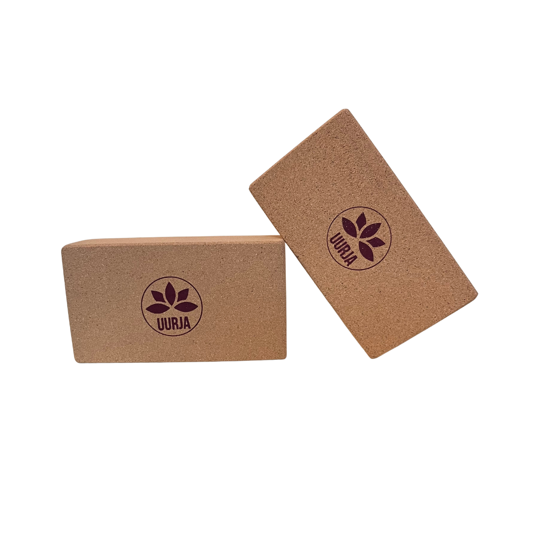 100% Natural Cork Yoga Blocks – Set of 2 (Standard Size)